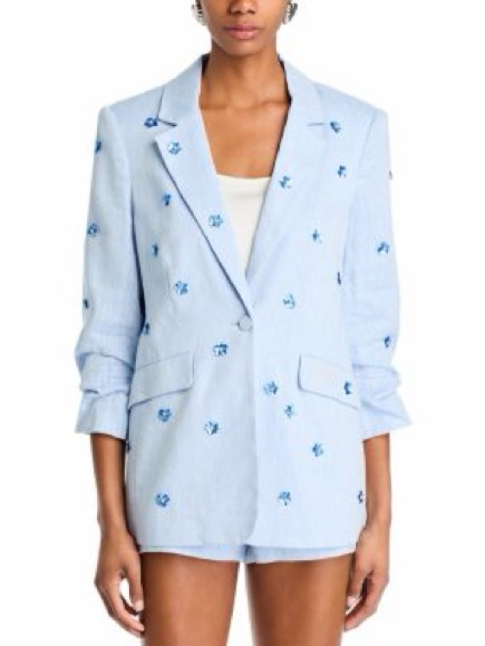 cinq a sept Light Blue Embroidered Blazer size 6